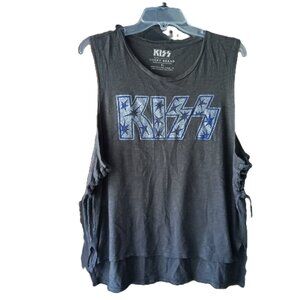 Lucky Brand XL Gray Tank Top with KISS glitter logo